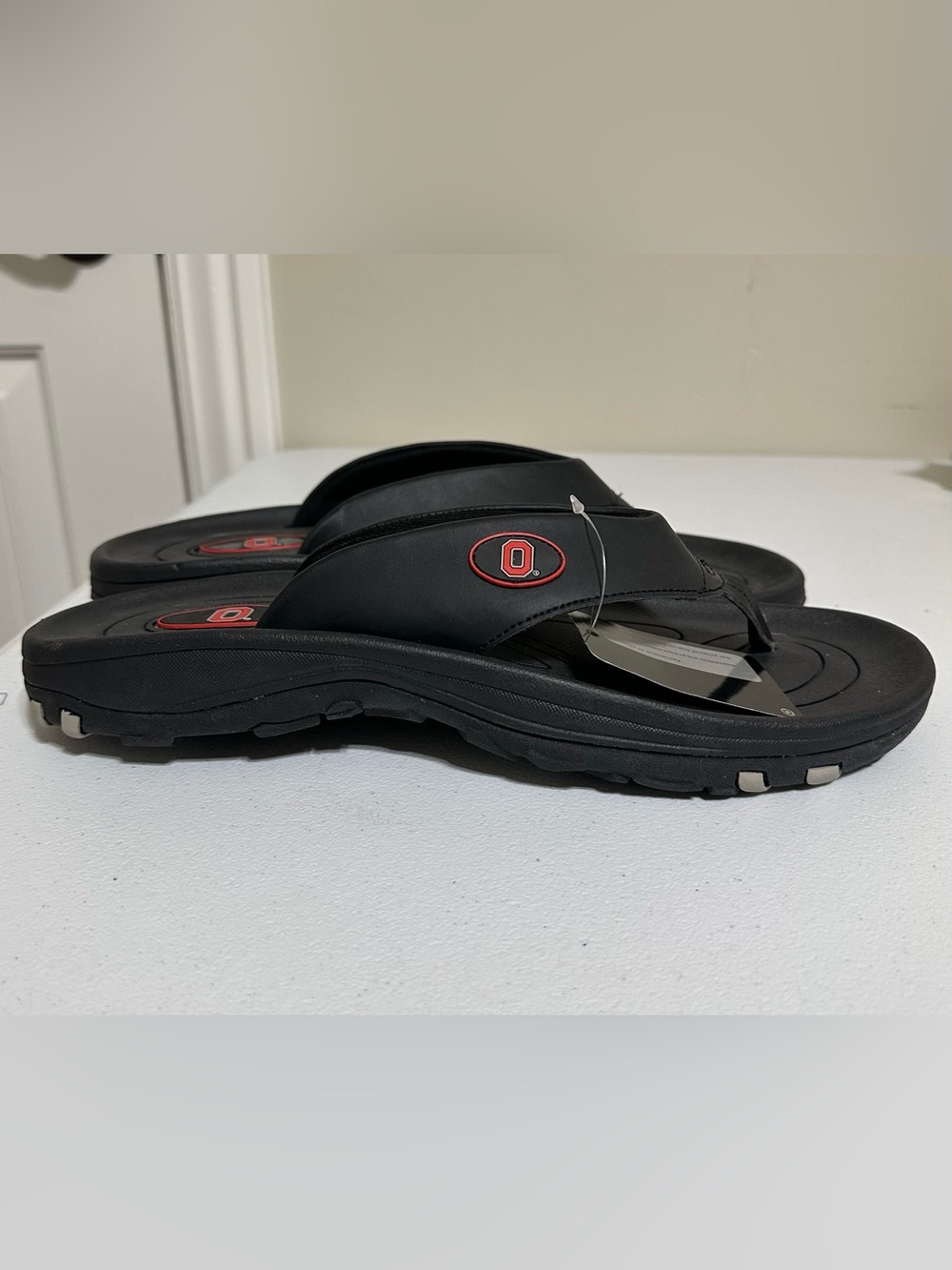 New Zoriz Golf Thong  Sandals Removable Cleats Men’s 13 Ohio State Black NWT